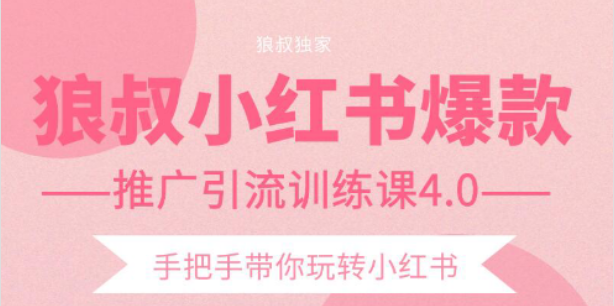 狼叔小红书爆款推广引流训练课4.0，手把手带你玩转小红书-连烟牍库