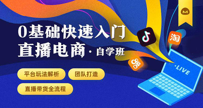 0基础快速入门直播电商课程：直播平台玩法解析-团队打造-带货全流程等环节-连烟牍库