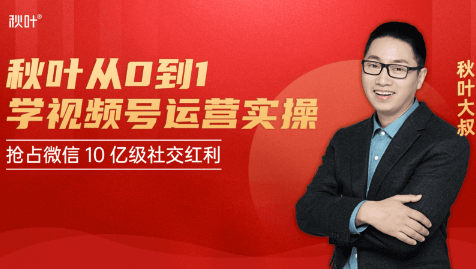 秋叶从0到1学视频号运营实操，抢占微信10亿级红利市场【完结-高清无水印】-连烟牍库