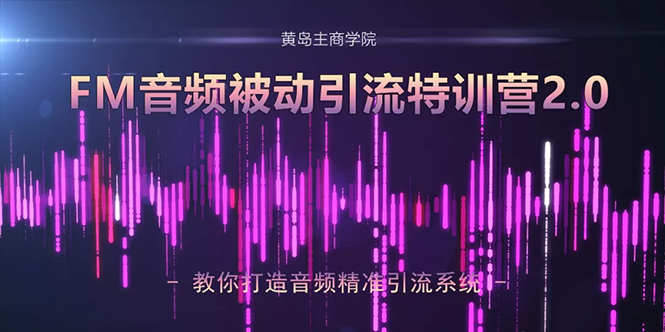 黄岛主·FM音频引流特训营2.0：独家引流模式，单账号50W+播放量，轻松变现-连烟牍库