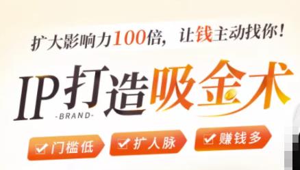 IP打造吸金术：0基础0资源，也能扩大影响力100倍，让钱主动找你！-连烟牍库