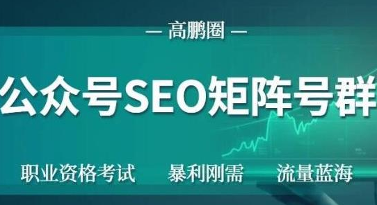 高鹏圈公众号SEO矩阵号群，实操20天纯收益25000+，普通人都能做-连烟牍库