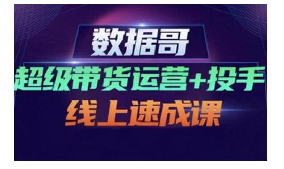 数据哥·超级带货运营+投手线上速成课，快速提升运营和熟悉学会投手技巧-连烟牍库