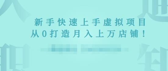 2022年虚拟项目实战指南，新手从0打造月入上万店铺-连烟牍库