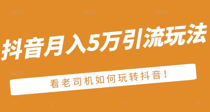 老古董·抖音月入5万引流玩法，看看老司机如何玩转抖音(附赠：抖音另类引流思路)-连烟牍库
