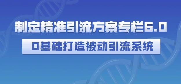 制定精准引流方案专栏6.0，0基础打造被动引流系统-连烟牍库