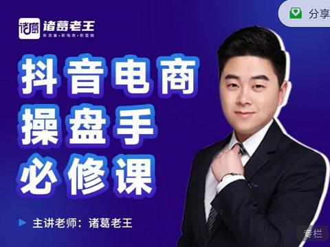 诸葛老王-抖音电商操盘手必修课：顶层设计，​起号破局，爆款运营，数据分析-连烟牍库