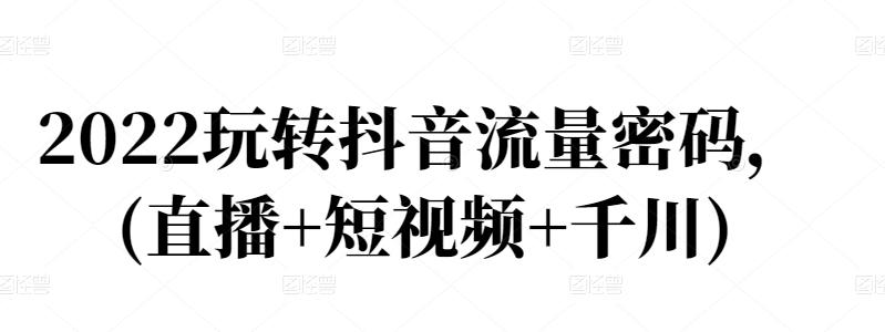 2022玩转抖音流量密码，(直播+短视频+千川)-连烟牍库