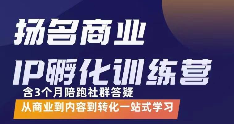 杨名商业IP孵化训练营，从商业到内容到转化一站式学 价值5980元-连烟牍库