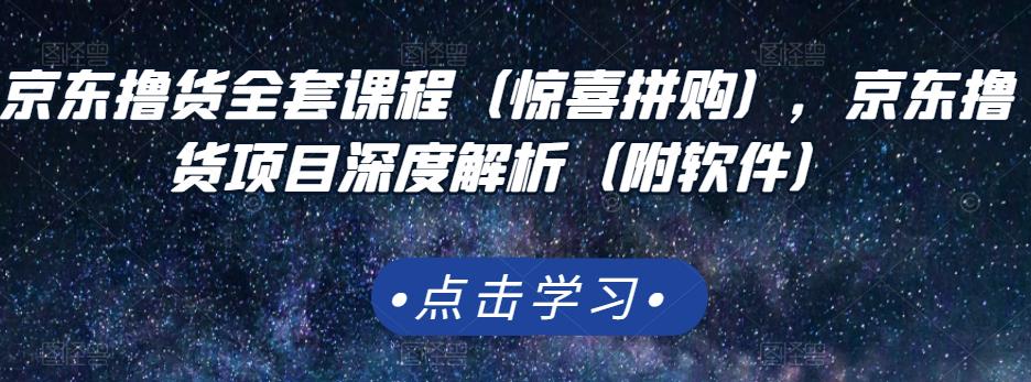 京东撸货全套课程（惊喜拼购），京东撸货项目深度解析（附软件）-连烟牍库
