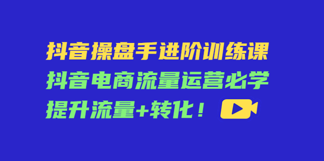 抖音操盘手进阶训练课：抖音电商流量运营必学，提升流量+转化-连烟牍库