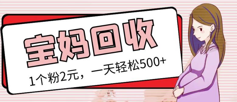 最新小红书母婴号宝妈粉回收项目，1个粉2元，一天轻松500+案例分享【粉丝包回收】-连烟牍库