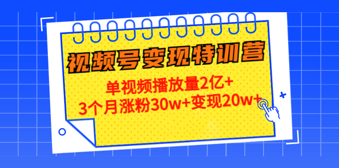 21天视频号变现特训营：单视频播放量2亿+3个月涨粉30w+变现20w+（第14期）-连烟牍库