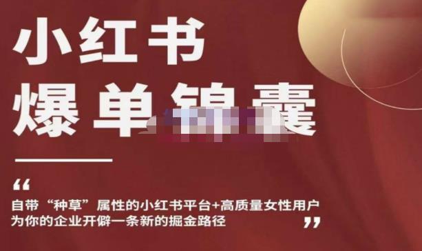 小红书爆单锦囊，自带种草属性+高质量女性用户，为你的企业开辟一条新的掘金路径-连烟牍库