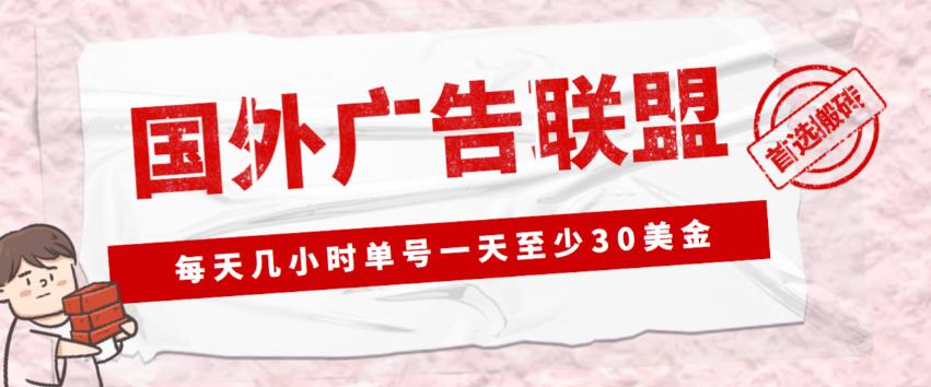 外面收费1980的最新国外LEAD广告联盟搬砖项目，单号一天至少30美金【详细玩法教程】-连烟牍库