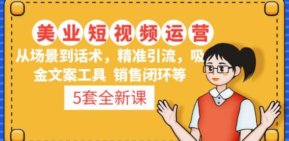 5套·美业短视频运营课从场景到话术·精准引流·吸金文案工具·销售闭环等-连烟牍库
