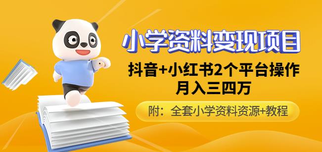 唐老师小学资料变现项目，抖音+小红书2个平台操作，月入数万元（全套资料+教程）-连烟牍库