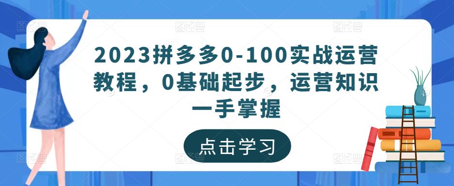 2023拼多多0-100实战运营教程，0基础起步，运营知识一手掌握-连烟牍库