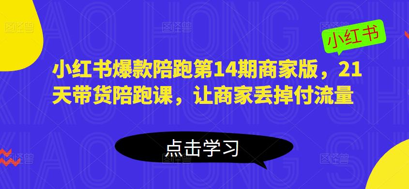 小红书爆款陪跑第14期商家版，21天带货陪跑课，让商家丢掉付流量-连烟牍库