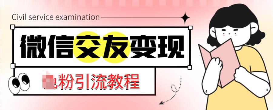 微信交友变现项目，吸引全网LSP男粉精准变现，小白也能轻松上手，日入500+-连烟牍库