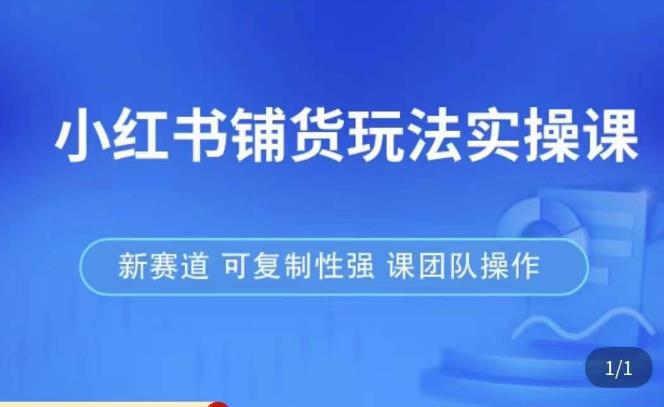 小红书铺货玩法实操课，流量大，竞争小，非常好做，新赛道，可复制性强，可团队操作-连烟牍库