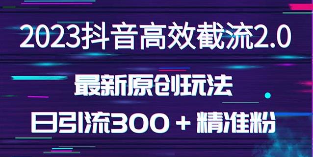 日引300＋创业粉，独家抖音高效截流2.0玩法（价值1280）-连烟牍库
