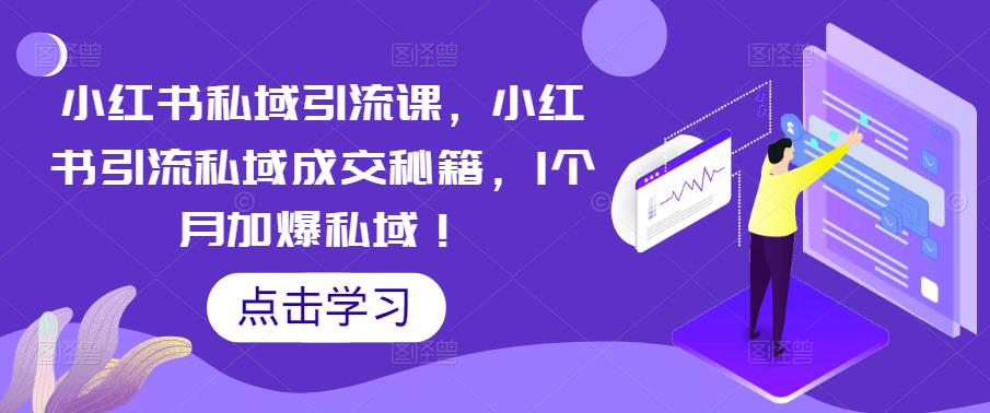 小红书私域引流课，小红书引流私域成交秘籍，1个月加爆私域！-连烟牍库