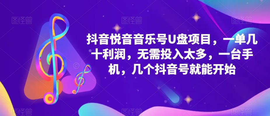 抖音音乐号U盘项目，一单几十利润，无需投入太多，一台手机，几个抖音号就能开始-连烟牍库