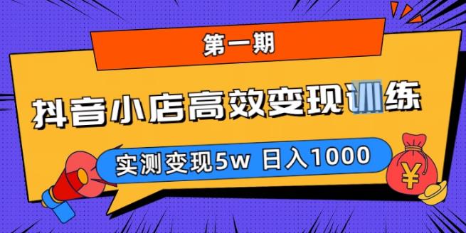 抖音小店高效变现训练营（第一期）,实测变现5w，日入1000【揭秘】-连烟牍库