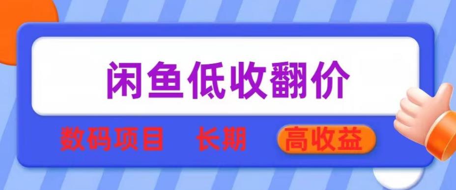 闲鱼低收翻价数码暴利项目，长期高收益【揭秘】-连烟牍库
