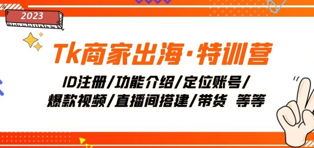 Tk商家出海·特训营：ID注册/功能介绍/定位账号/爆款视频/直播间搭建/带货-连烟牍库