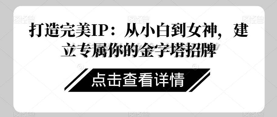 打造完美IP：从小白到女神，建立专属你的金字塔招牌-连烟牍库