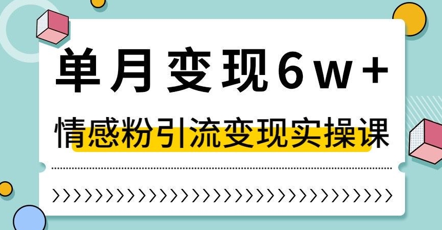 单月变现6W+，抖音情感粉引流变现实操课，小白可做，轻松上手，独家赛道【揭秘】-连烟牍库