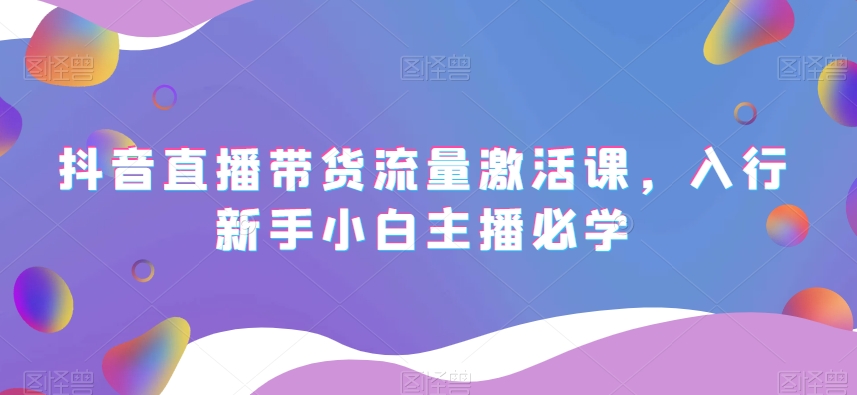 抖音直播带货流量激活课，入行新手小白主播必学-连烟牍库