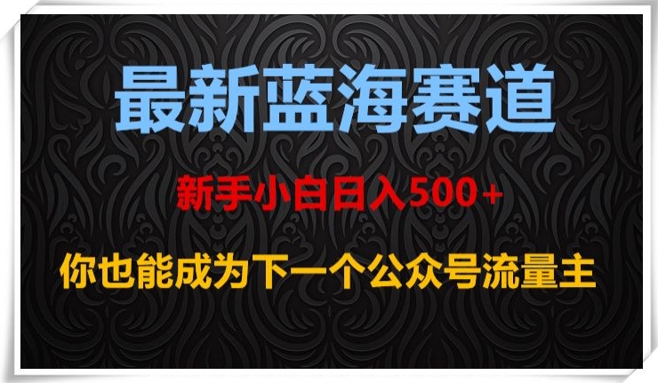 最新蓝海赛道，新手小白日入500+，你也能成为下一个公众号流量主【揭秘】-连烟牍库