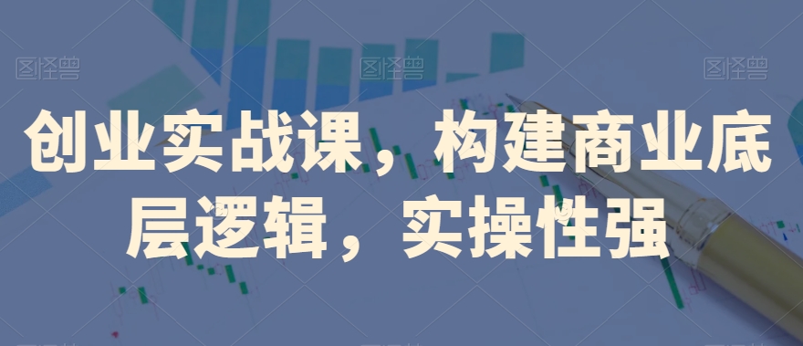 创业实战课，​构建商业底层逻辑，实操性强-连烟牍库