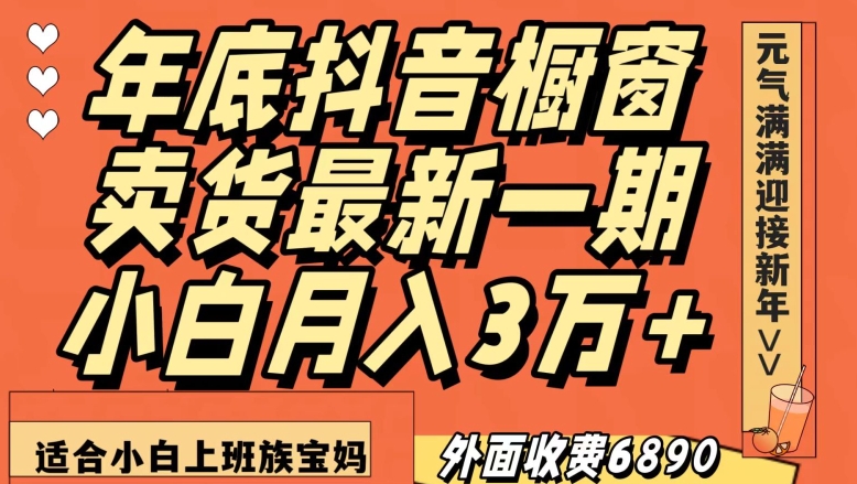 外面收费6890元年底抖音橱窗卖货最新一期，小白月入3万，适合小白上班族宝妈【揭秘】-连烟牍库