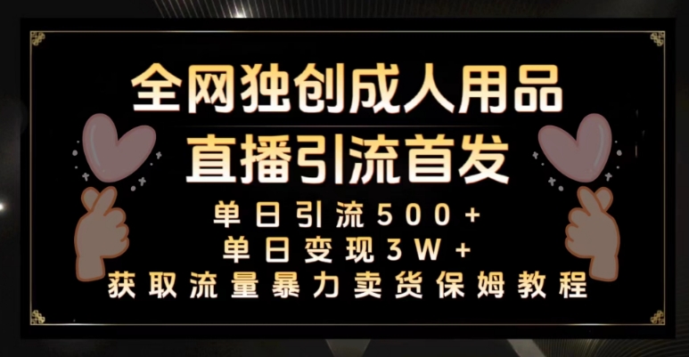 全网独创真人主播+无人直播单日引流500+，橙人用品暴力卖货单日变现3W+保姆似教学2.0【揭秘】-连烟牍库