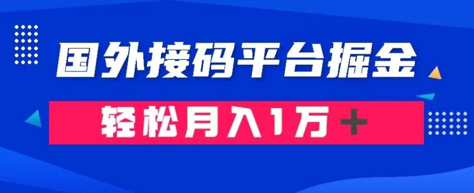 通过国外接码平台掘金：成本1.3，利润10＋，轻松月入1万＋【揭秘】-连烟牍库