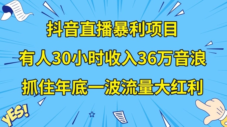 抖音直播暴利项目，有人30小时收入36万音浪，公司宣传片年会视频制作，抓住年底一波流量大红利【揭秘】-连烟牍库