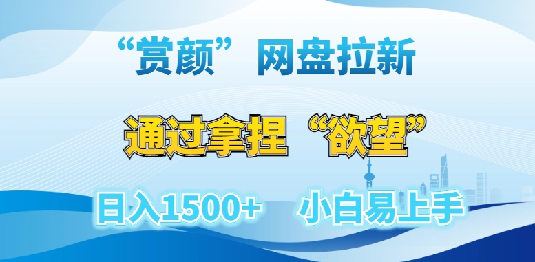 “赏颜”网盘拉新赛道，通过拿捏“欲望”日入1500+，小白易上手【揭秘】-连烟牍库