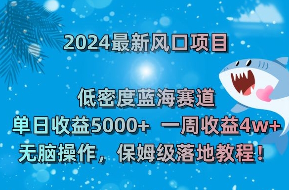 2024最新风口项目，低密度蓝海赛道，单日收益5000+，一周收益4w+！【揭秘】-连烟牍库