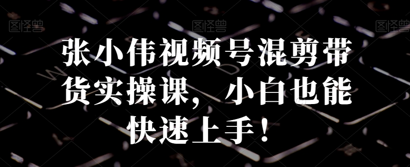 张小伟视频号混剪带货实操课，小白也能快速上手！-连烟牍库