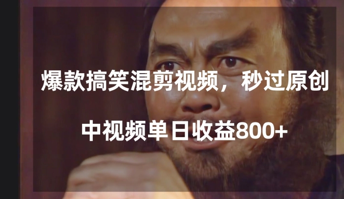 爆款搞笑混剪视频，百分百过原创，单日中视频播放收益800+【揭秘】-连烟牍库