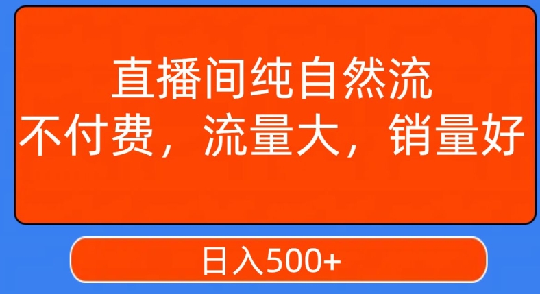 视频号直播间纯自然流，不付费，白嫖自然流，自然流量大，销售高，月入15000+【揭秘】-连烟牍库