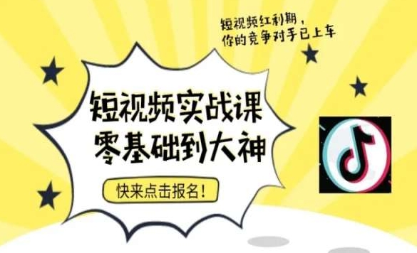 短视频零基础落地实操训练营，短视频实战课零基础到大神-连烟牍库