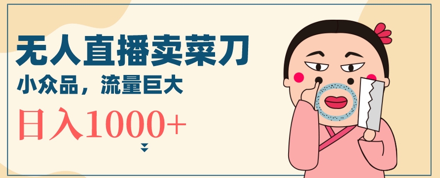 无人冷门品直播新玩法，通过卖菜刀日入1000+【揭秘】-连烟牍库