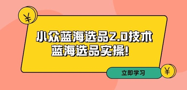 拼多多培训第33期：小众蓝海选品2.0技术-蓝海选品实操！-连烟牍库