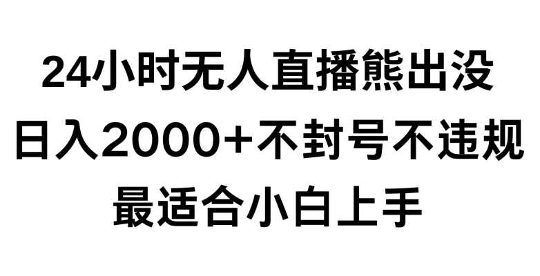 快手24小时无人直播熊出没，不封直播间，不违规，日入2000+，最适合小白上手，保姆式教学【揭秘】-连烟牍库