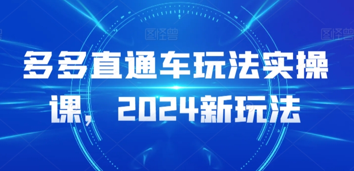 多多直通车玩法实操课，2024新玩法-连烟牍库